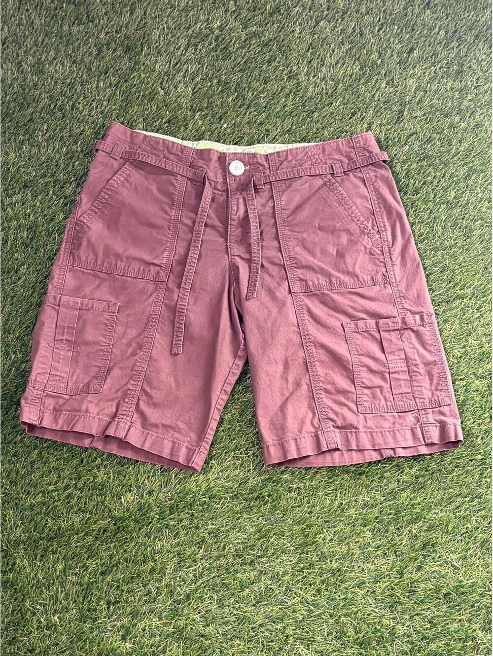 Lee Medium Burgundy Cotton Blend Cargo Shorts Men's